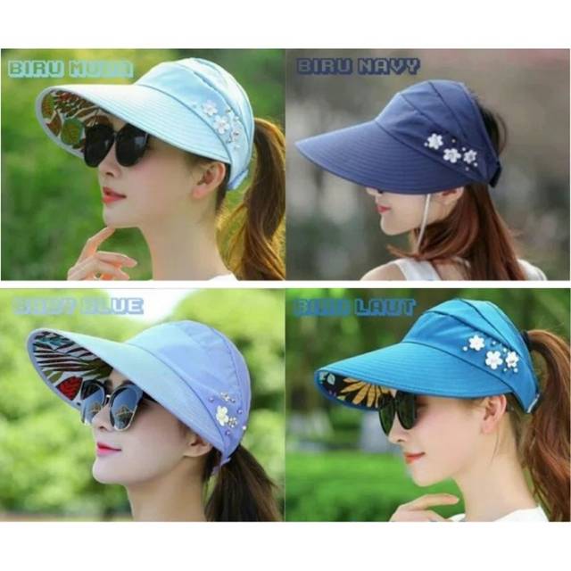 Topi Pantai Wanita import / Topi fashion Anti UV Gulung