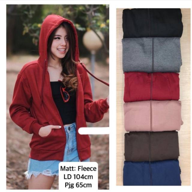 Meira Plain Premium Jacket - bahan fleece