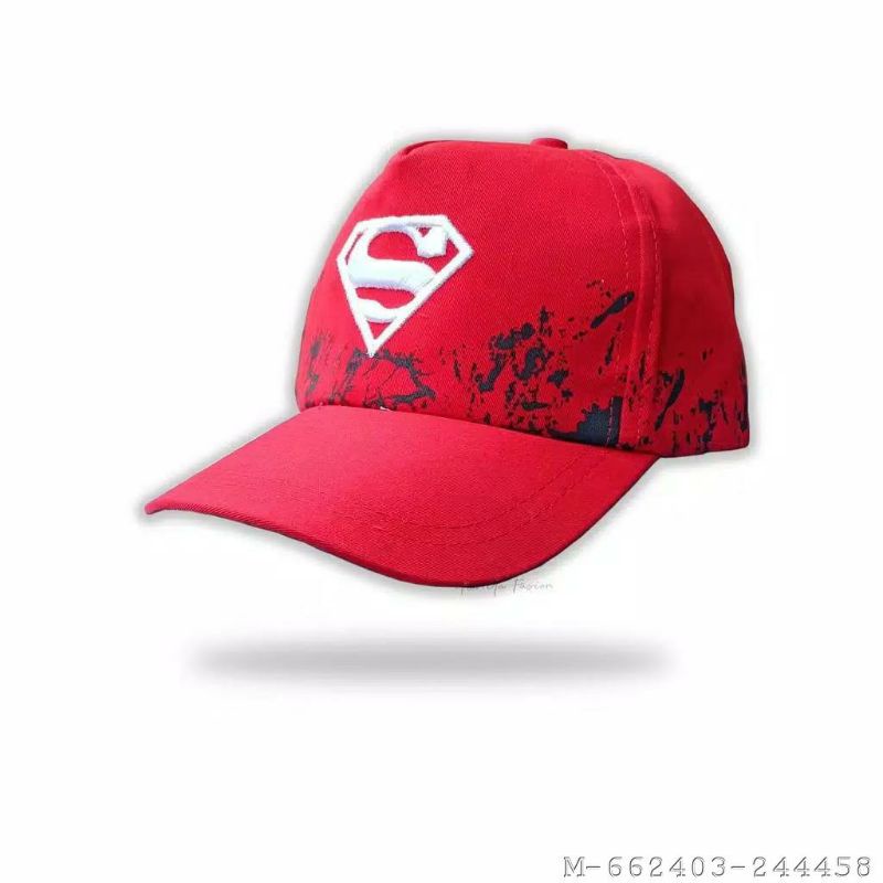 TOPI ANAK LAKI-LAKI BORDIR SPIDERMAN VARV-461Variasi：Superman Hitam-Putih, Superman Hitam, Superman 