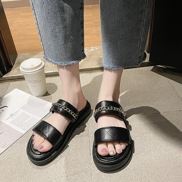RYX - Pelle Scarpe Sandal Tebal Wanita Fashion Casual - Ori Import