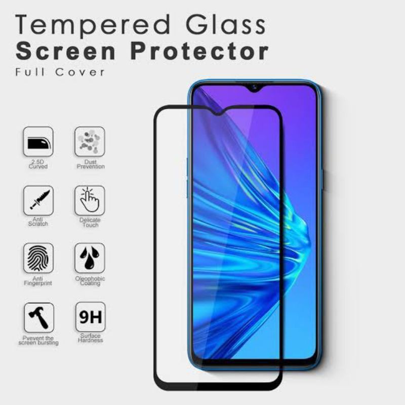 Tempered Glass Realme 5 Pro Full Cover Premium Glass