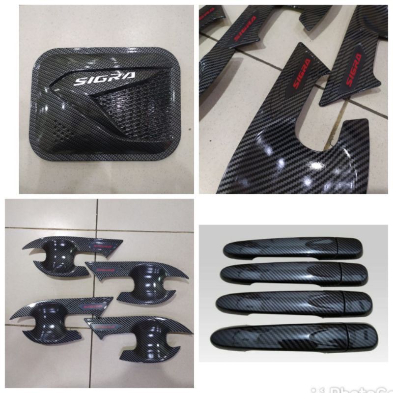 Paket outer handle tank cover Sigra carbon