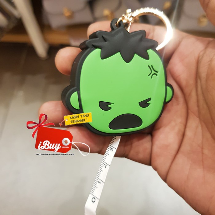 Miniso Hulk keychain Gantungan Kunci Meteran Gulung 100cm Otomatis