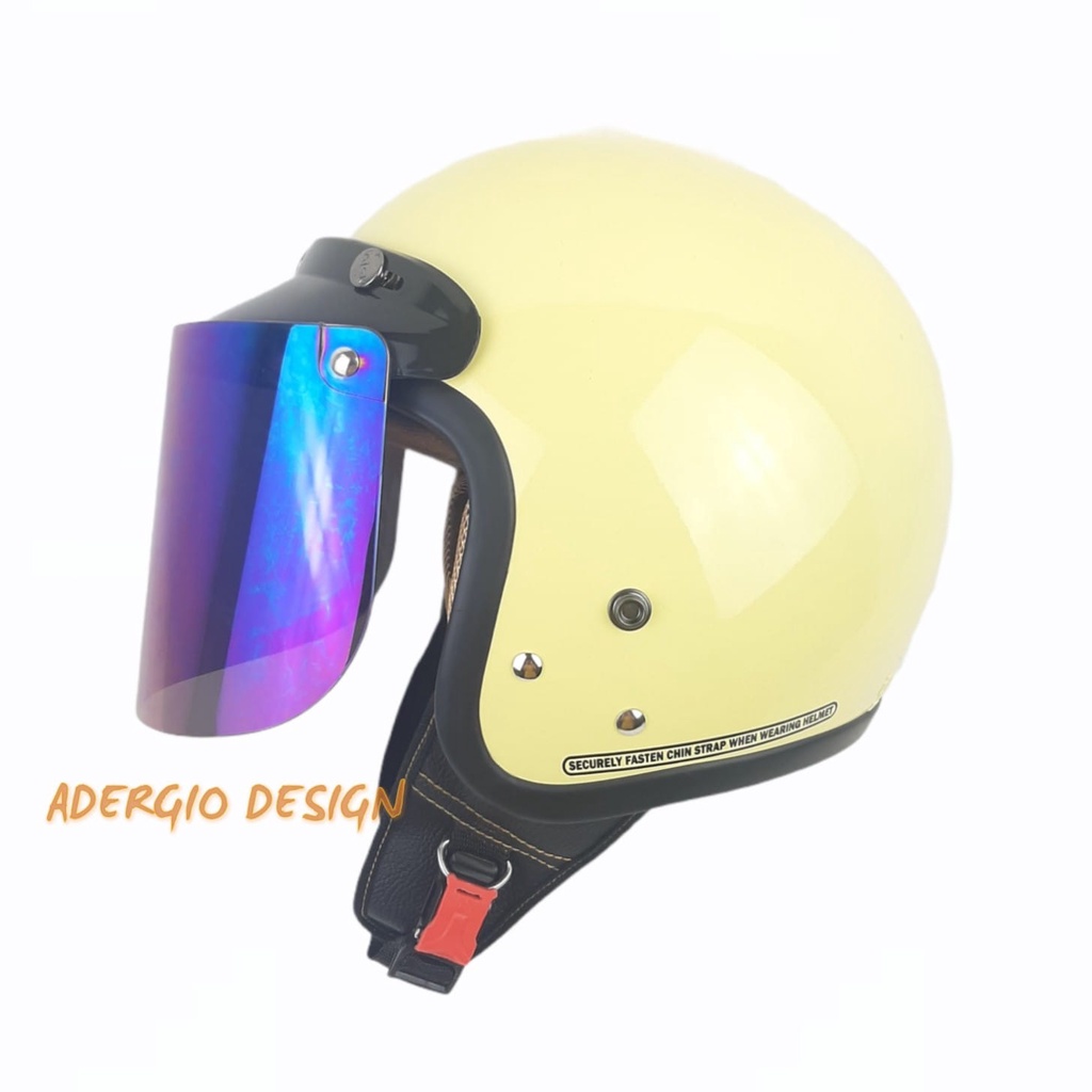 Helm Bogo Retro JMC Cream Glossy SNI Bogo Original