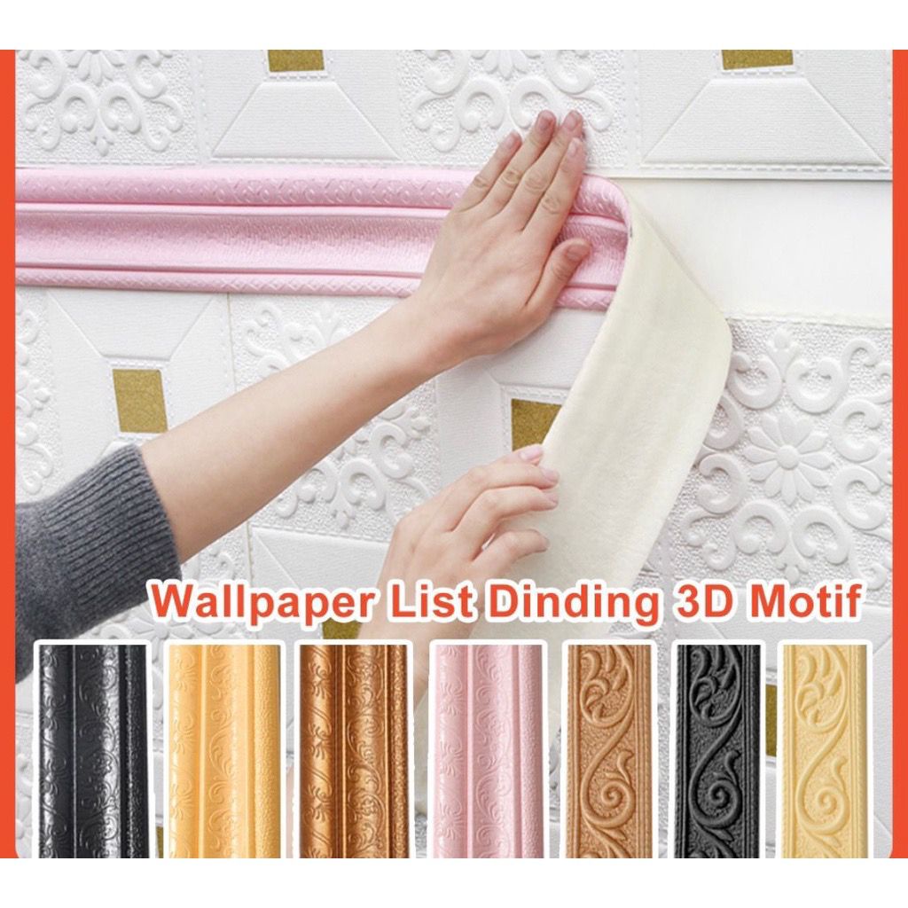 (COD) List Foam List Wall Border Foam 3D Lebar 8 Cm Emboss Termurah Premium High Quality