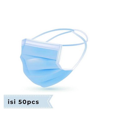 Masker Headloop Hijab 3 Ply 3Ply Face Mask anti Virus 1 box isi 50 Pcs Orlee Kemenkes Green