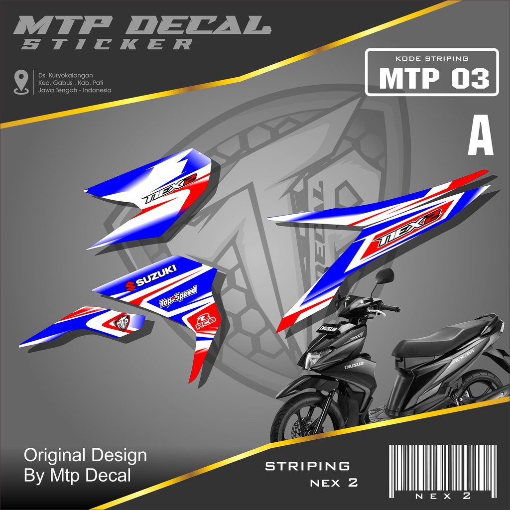 Sticker Striping Suzuki NEX 2 Semifullbody-Striping Suzuki Nex 2 Motif Racing MTP-003