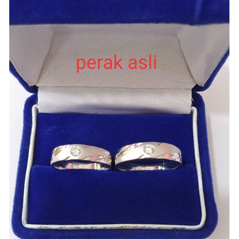 Cincin Dove ring mata 1, Perak 925, Sepuh Emas putih