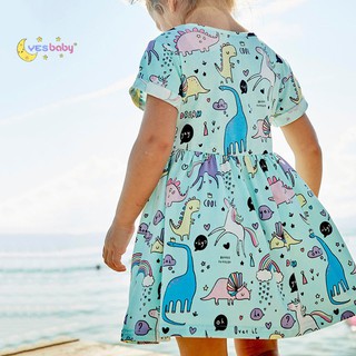  baju  anak  import terbaru YESBABY Dress Casual Motif  Print 