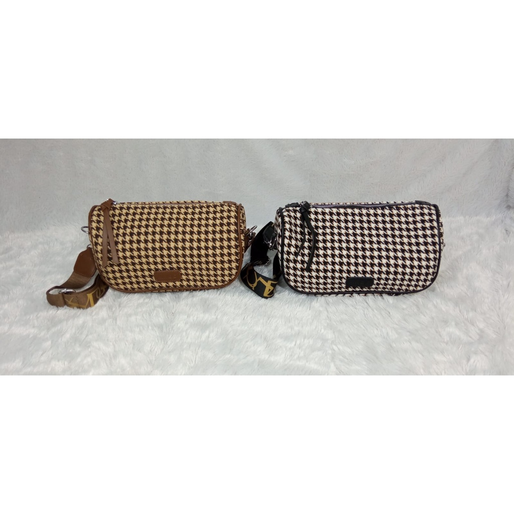 BJ15448 - BLACK/COFFEE/KHAKI - TAS SLEMPANG MOTIF KOTAK WANITA FASHION IMPORT MODIS ELEGAN TERMURAH TERLARIS TERBARU BAGSTORE JAKARTA TAS BATAM EL5448 ZC9122 GT1924 LT2062 BQ3401 CR7823