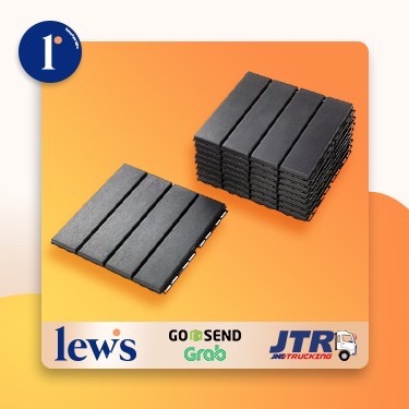 Outdoor Floor Decking Lantai / Dekorasi Lantai, Abu-abu Tua, Isi 9 Pcs Ru2433