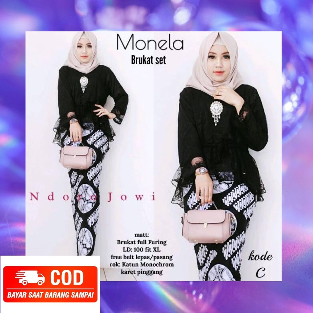 Kebaya Model Monela | Kebaya Brokat Modern | Kebaya Murah | Kebaya Remaja | Kebaya Brukat Mewah  | K