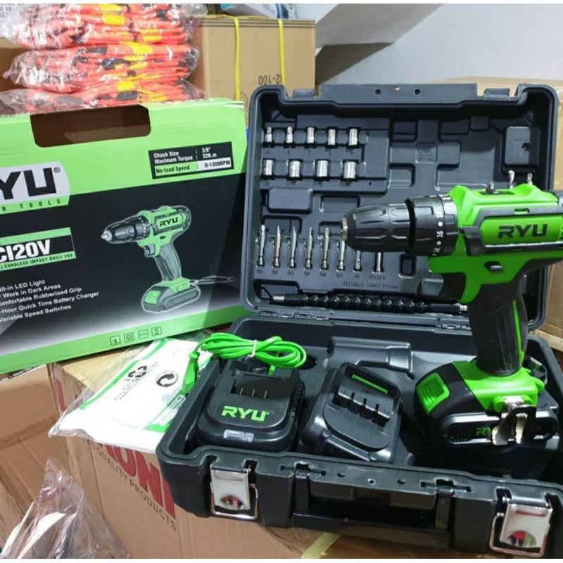 Mesin Bor RYU 20 Volt Baterai Tembok Impact RCI20V