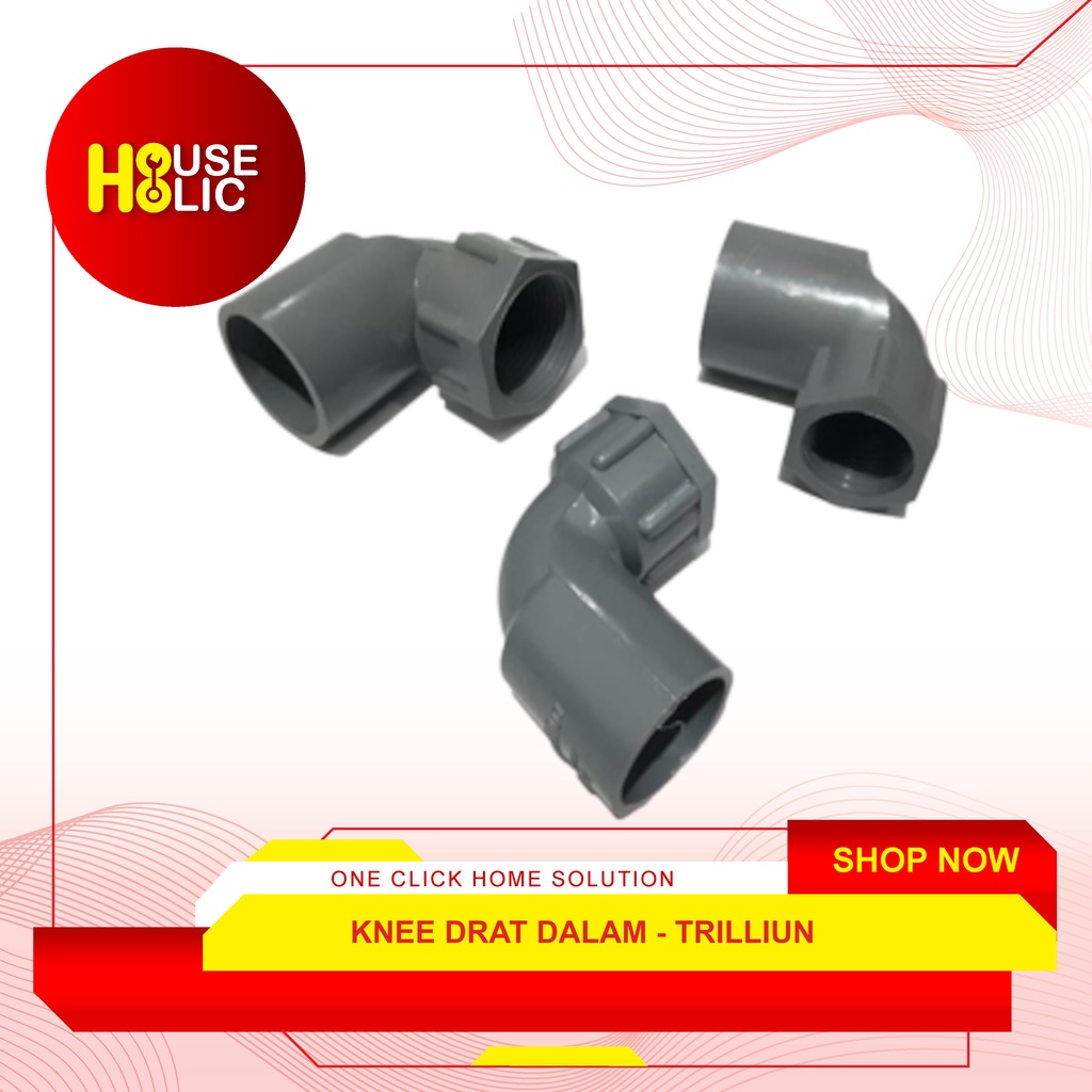 Knee Drat Dalam 1/2&quot; Inch / Keni Fitting Pipa PVC Keni Sambungan Pipa