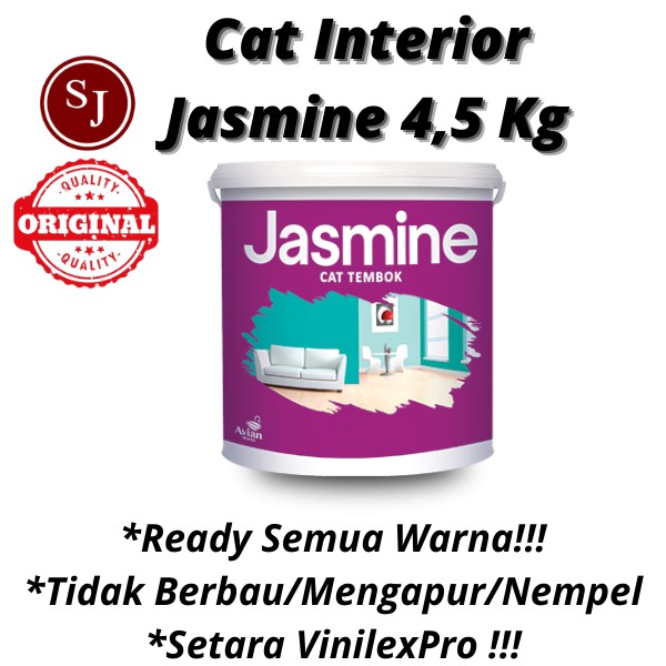 JASMINE Galon 4.5 KG CAT TEMBOK Dinding Plafon Interior Berkualitas Ekonomis [AVIAN BRANDS]