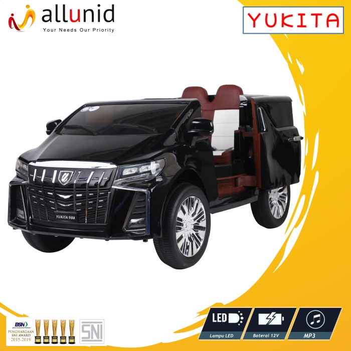 GARANSI Mainan Mobil Aki Alpard Yukita 988 Original Motor Aki Mainan Kendaraan Anak