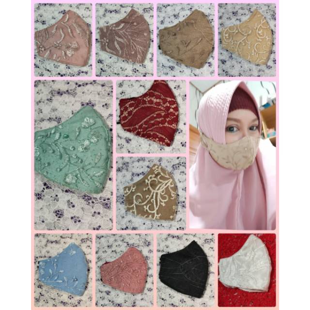 Masker brokat 3 ply CANTIK termurah home industri