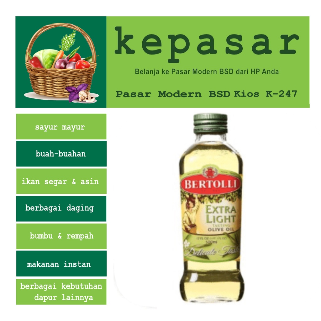 

Extra Light Olive Oil BERTOLLI 250 mL & 500 mL