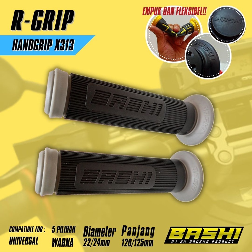 HAND GRIP MOTOR BASHI R-GRIP X313 TPR EMPUK FLEKSIBLE ANTI SLIP TOURING