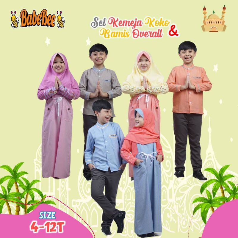overall babebee setelan gamis anak setelan baju kodok anak perempuan setelan Koko anak laki-laki