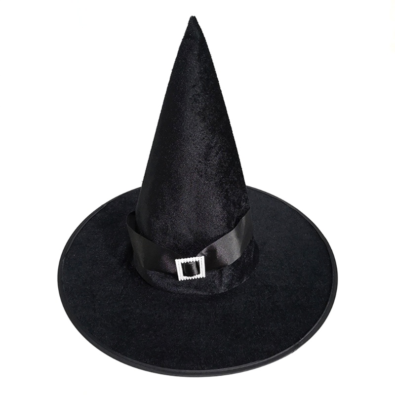 Topi Penyihir Dengan Pita Untuk Kostum Cosplay Halloween