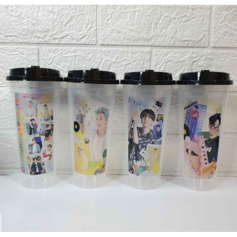 REUSABLE CUP VER BTS AESTHETIC ( READY STOK )