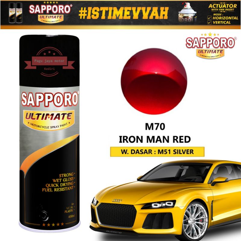 SAPPORO ULTIMATE IRON MAN RED M70 400ML SPRAY PAINT CAT SEMPROT