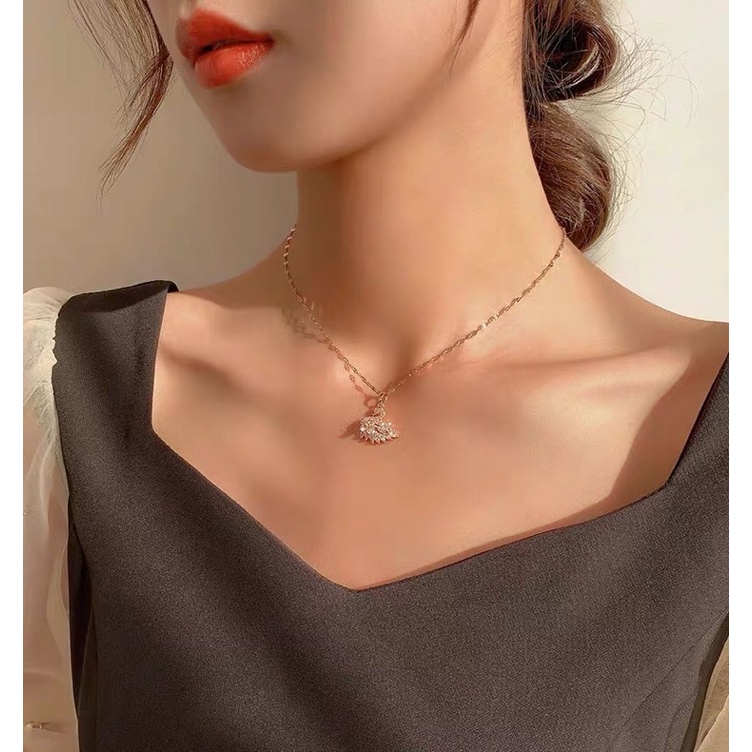 Kalung Titanium Swan Premium Vintage Trending Fashion Style