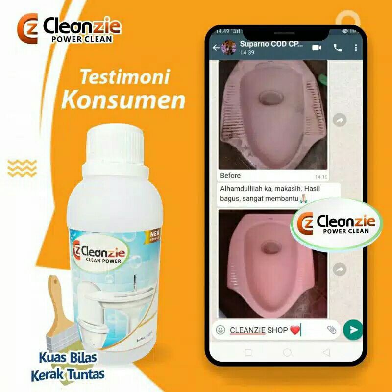 Pembersih kerak Cleanzie power clean beli 1btl gratis 1btl +bonus2 lainnya