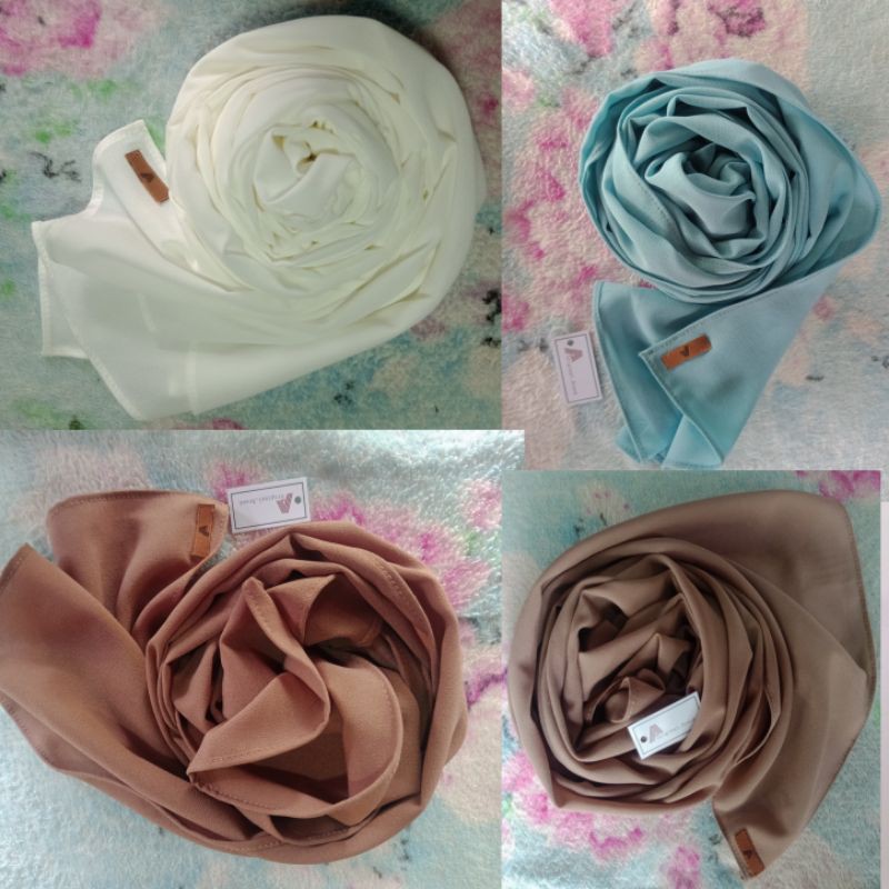 pasmina ceruty panjang 75cm x 175cm jahitan tepi/hijab instan /kerudung/