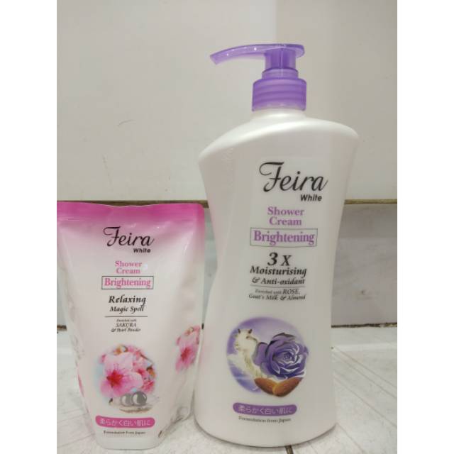 FEIRA WHITE BODY WASH GOATS MILK 1L free 250 reffil