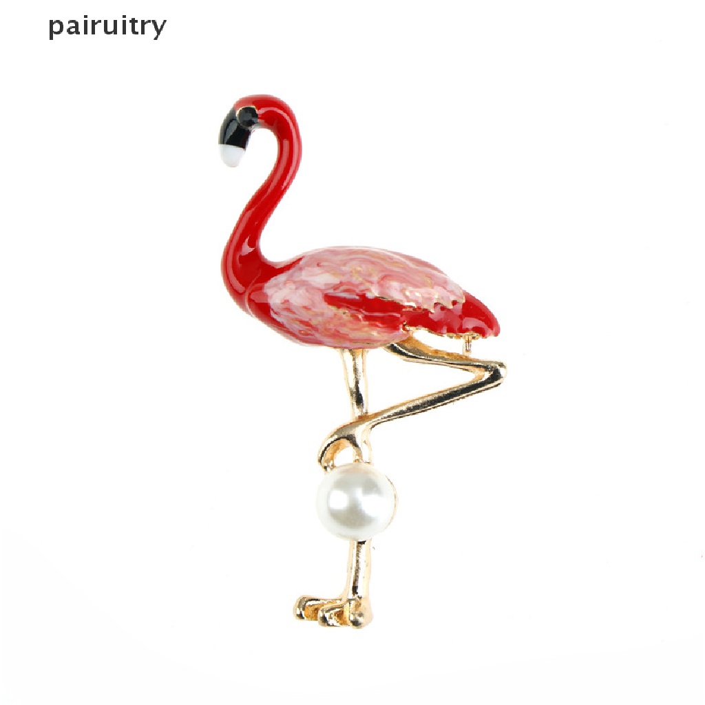 Prt Bros Pin Bentuk Burung Flamingo Untuk Aksesoris Dress / Mantel / Unisex PRT