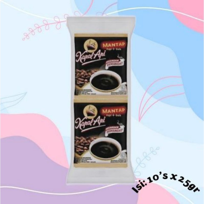 

kopi kapal api mantap kopi dan gula 10x25gr 275gr kapalapi