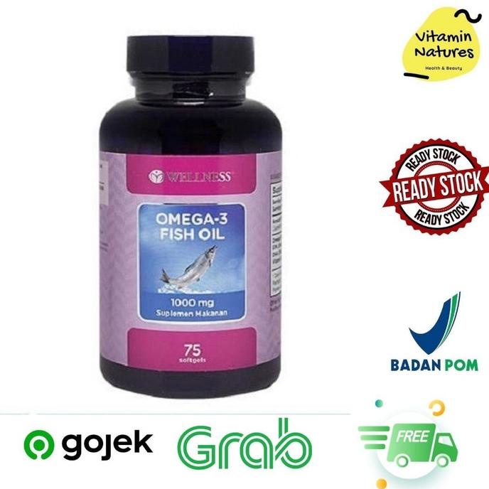 Wellness Omega-3 Fish Oil 1000mg / Omega 3 1000 mg 75 Softgels Lc