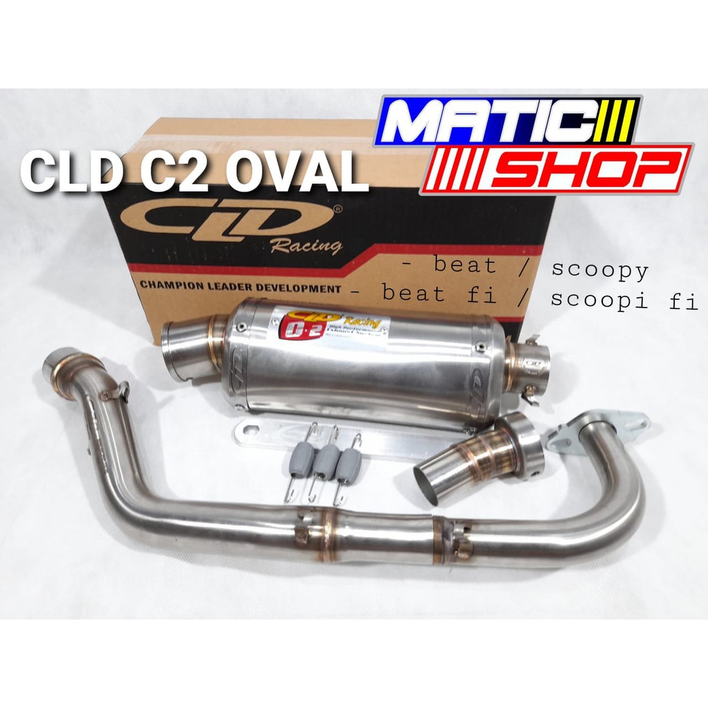 KNALPOT CLD RACING C2 BULAT OVAL BEAT SCOOPY