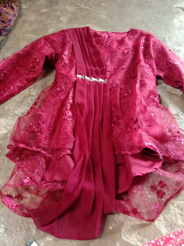 Batik Couple Modern Terbaru - Couple Kondangan Kresna Brukat Tulle Payet Mutiara Lengan Panjang