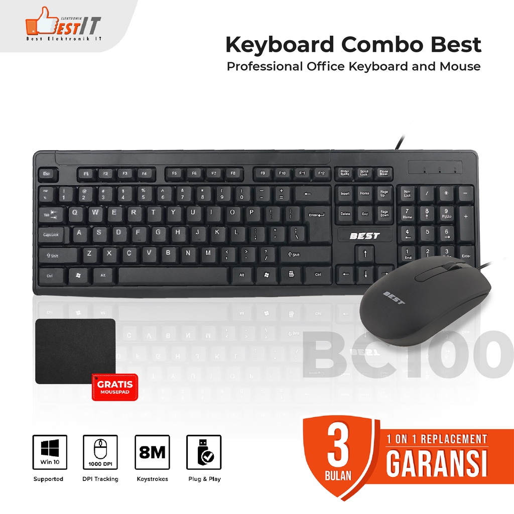 Keyboard Paket Combo BEST Original 3 in 1