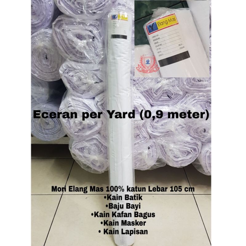 Kain Mori Prima Primissima Primisima Batik Katun Putih Eceran [Yard]