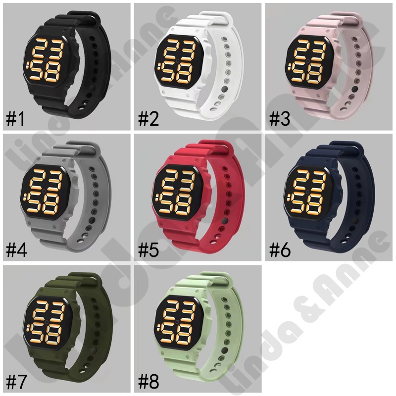 COD✅ Jam Tangan Digital Wanita Pria LED Rubber Watch Fashion Jam Electronic Import