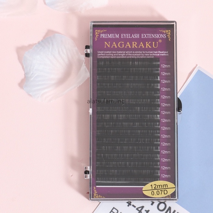 Nagaraku ungu false eyelash extension tanam bulumata palsu D curl