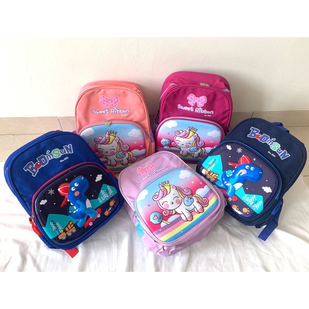 [MTOYS] Tas Sekolah Ransel Motif Lucu dan Keren Karakter Timbul Kualitas Import Premium -M0203