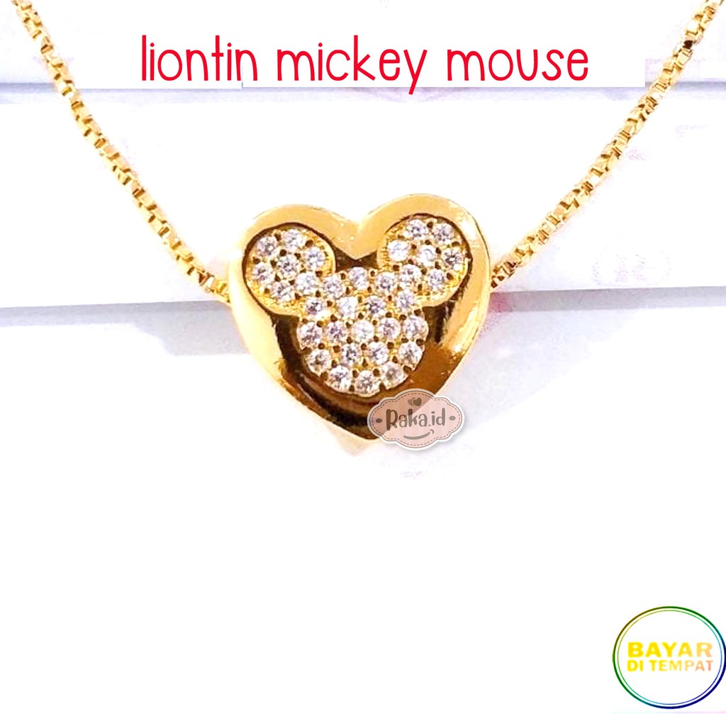 RAKA Acc - Liontin MICKEY MOUSE Love Blink Gold Perhiasan Cantik Wanita Lapis Emas 18k 267