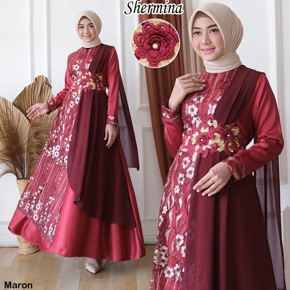 GAMIS PESTA MEWAH SHERMINA / KEBAYA WISUDA / GAMIS PESTA MAMA (KODE Z9902)
