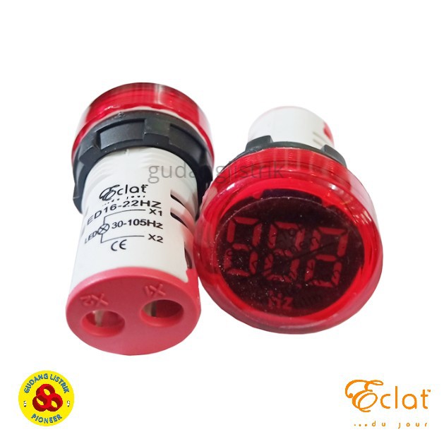 [DSP-9032] PILOT LAMP DIGITAL VOLTMETER 22MM AC 60-500V MERAH