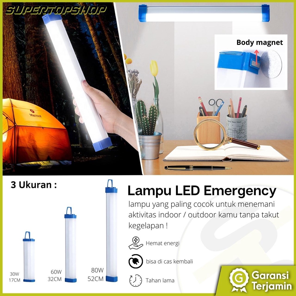 Lampu LED Emergency portable tempel atau gantung lamp lampu portable USB lampu darurat lampu multifungsi lampu tempel magnet