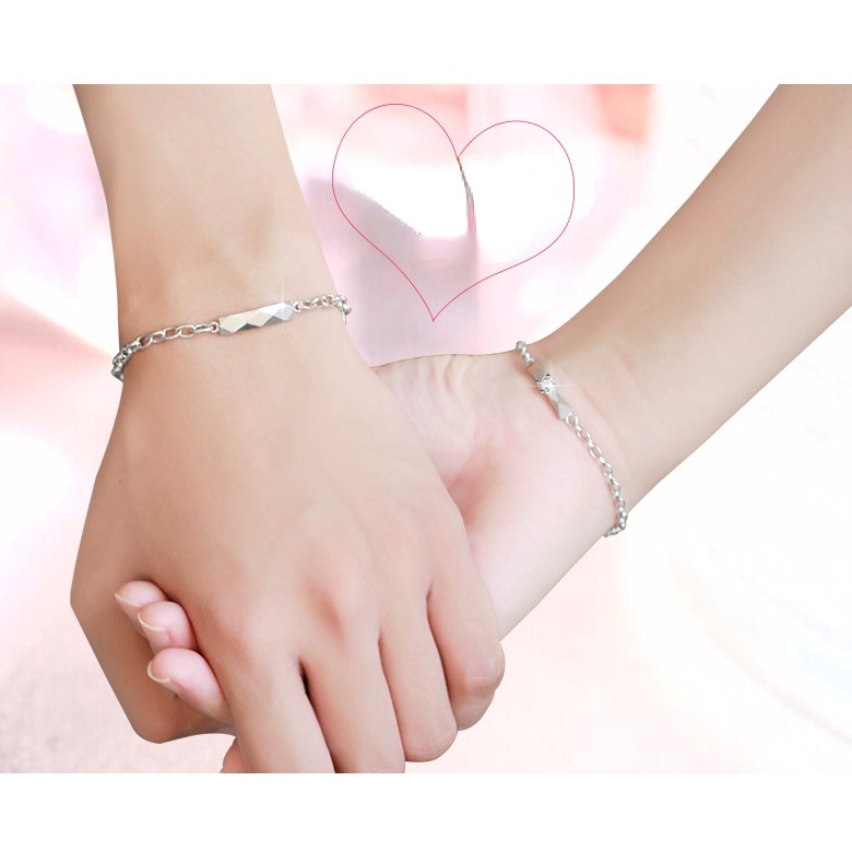 Gelang Pasangan Bahan Stainless Steel S925 Untuk Wanita