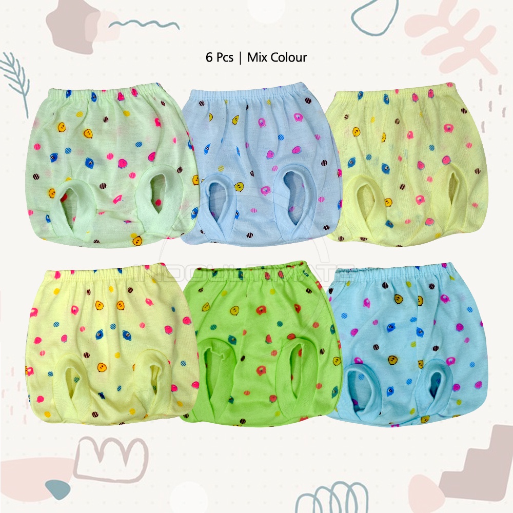 6Pcs CLBS-603 Mix Warna Celana Pendek Bayi STANDARD Celana Popok Bayi Celana Pendek Laki-laki Perempuan Bawahan pakaian Bayi Baru lahir Celana Bayi baru Lahir Newbor Celana Pop Bayi Celana Kacamata