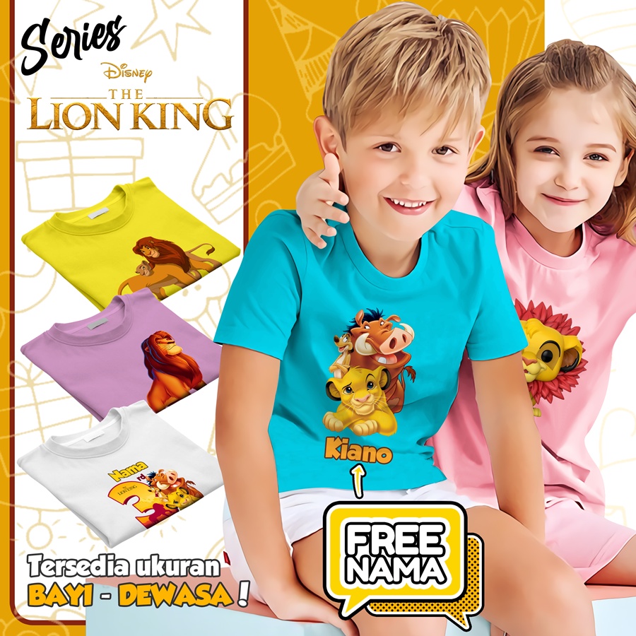 Baju Kaos ANAK DAN DEWASA LION KING SINGA COUPLE (FREE NAMA)