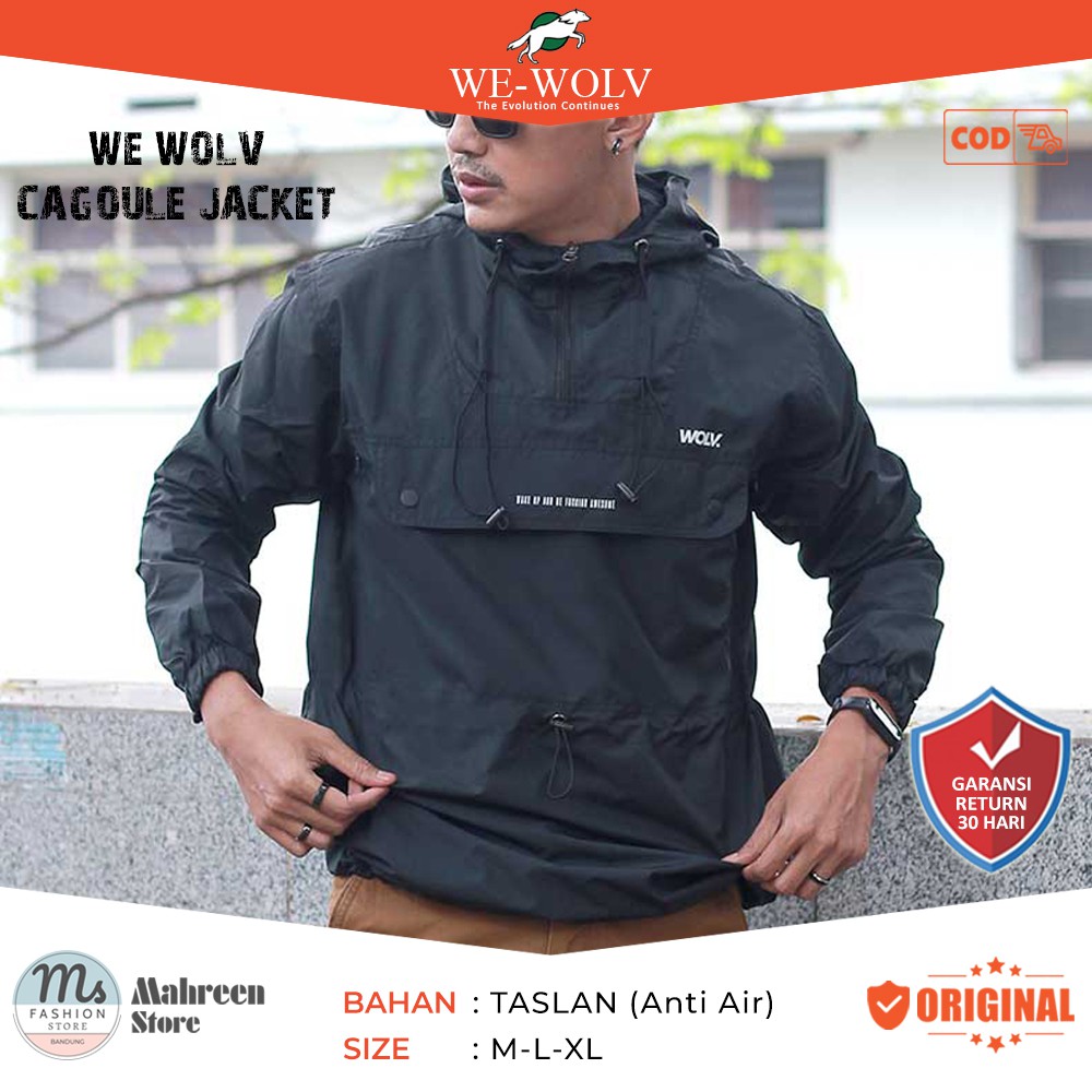 Jaket Cagoule Cougle Jaket Windbreakers Jaket Parasut Taslan Pria Original We-Wolv | 303