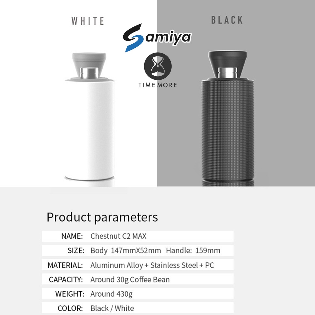 timemore chestnut grinder C2 MAX by CNC alumunium knob bean canister coffee / penggiling biji kopi